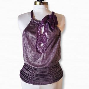 Purple and Silver Halterneck Top
